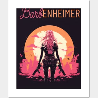 barbenheimer with guns Posters and Art